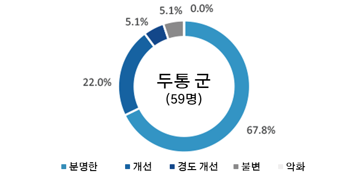 두통군 개선도 원형 차트